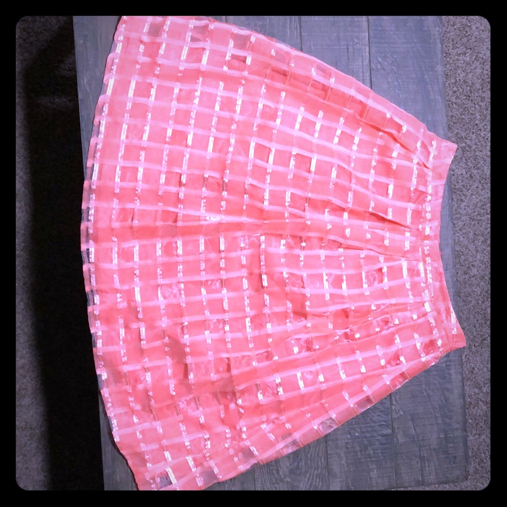 Coral knee length skirt